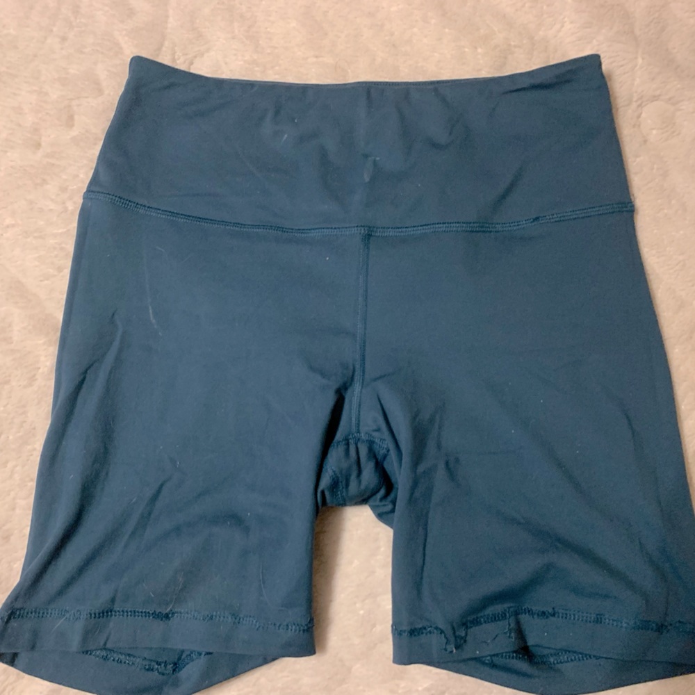 Medium. Teal. Brand: 90 degree. High waisted, biker shorts.